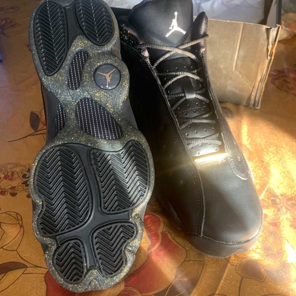 Air Jordan Black and Gold Sneakers